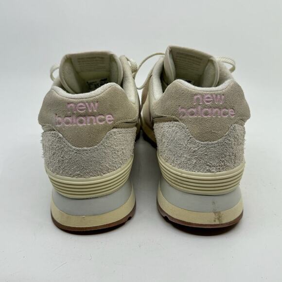 NEW BALANCE Linen & Mid-Century Pink 574 Low-Tops - Picture 3 of 9